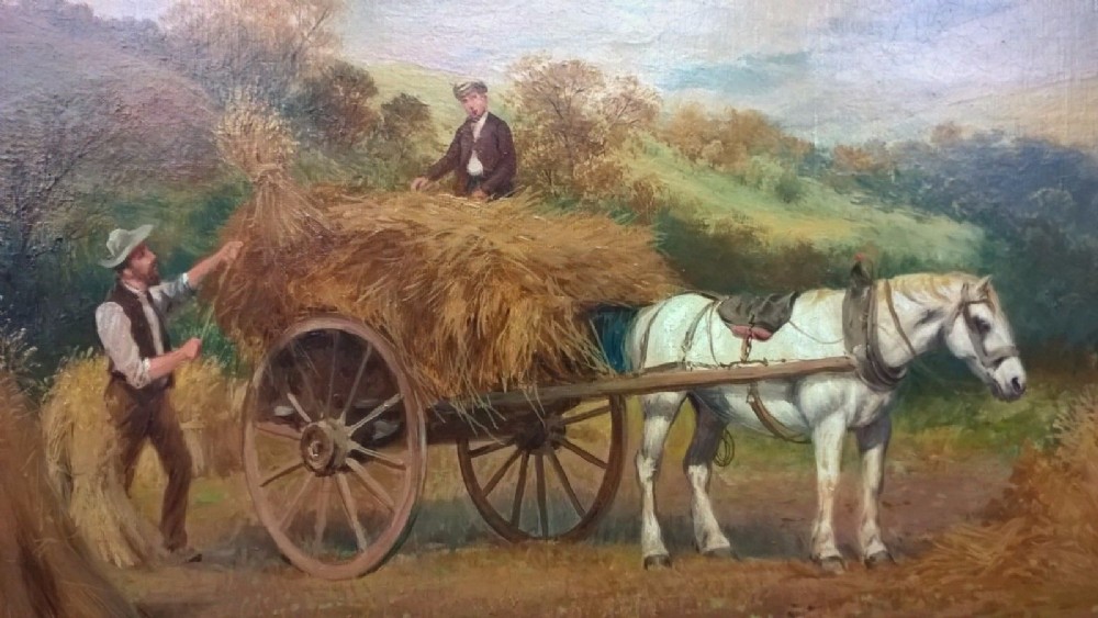 Image illustrating hay harvest in England 19th Century